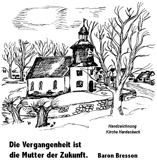 Handzeichnung der Feldsteinkirche von Hardenbeck